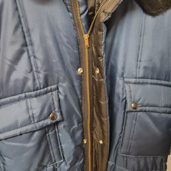 Zero Zone Snow Suit Vintage Zip Snap Mens M Womens L Blue Winter Snowmobile Ice - Picture 4 of 8